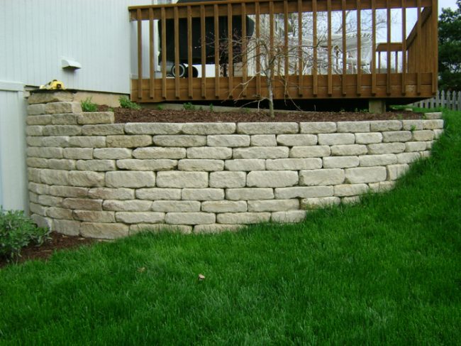 Retaining wall, landscaping