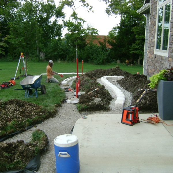 Landscaping in progress