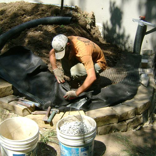 Landscaping in progress