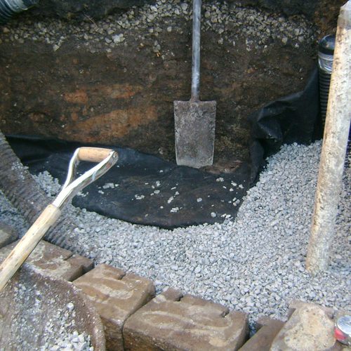 Landscaping in progress