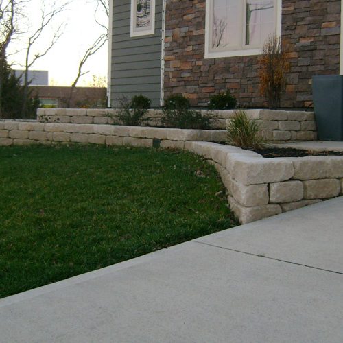 Retaining walls, landscaping