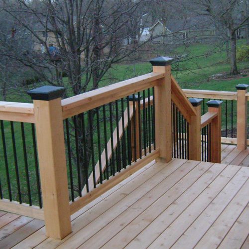 Large wooden deck