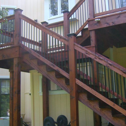 Large wooden deck