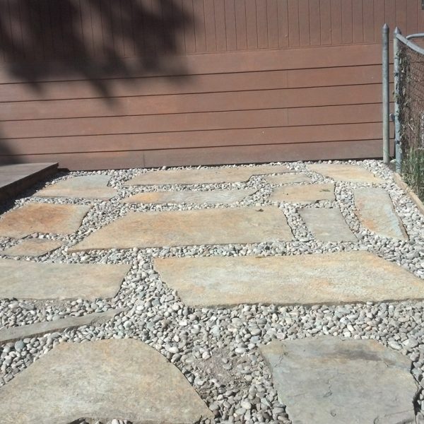 Natural stone patio and walkway
