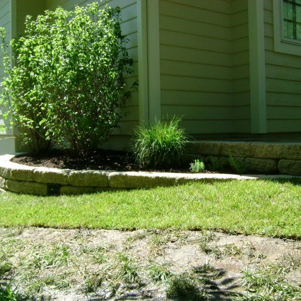 Retaining wall, stonework, landscaping