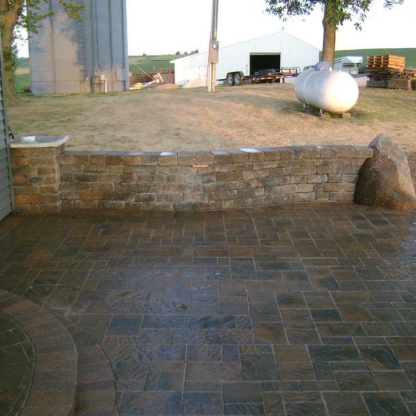 Brick pavers patio and steps