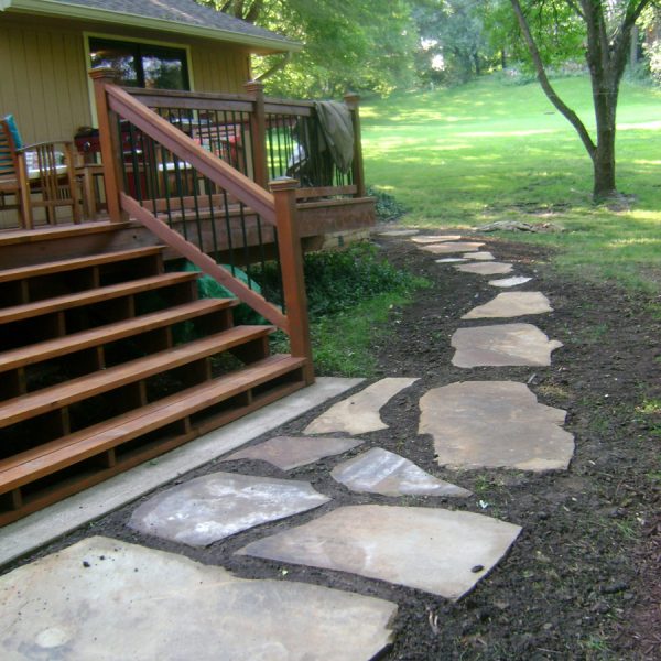 Natural stone walkway