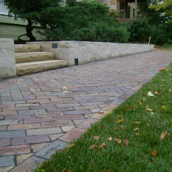 Brick paver sidewalk