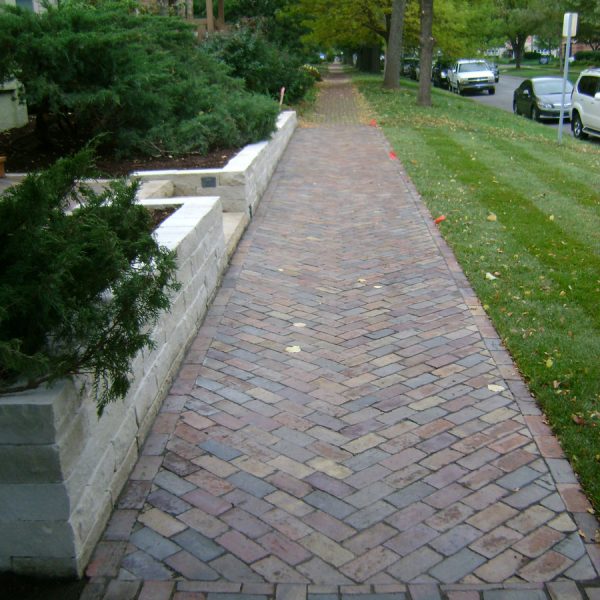 Brick paver sidewalk