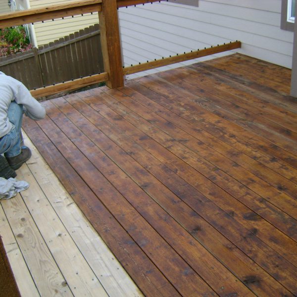 Large wooden deck
