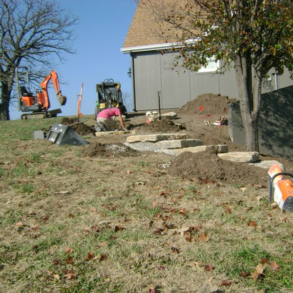 Landscaping in progress