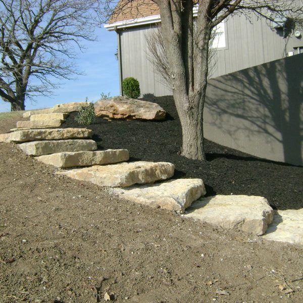 Natural stone steps